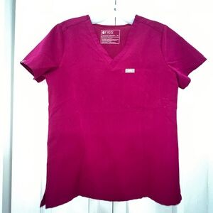 Figs XS Catarina One-Pocket Scrub Top - Magenta